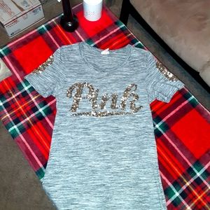 ⚡Vs pink bling tee